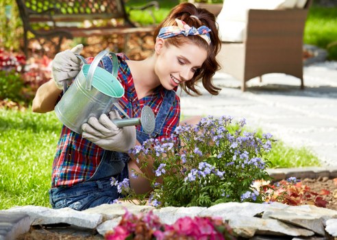 Seasonal planting and outdoor living space in a Brondesbury garden